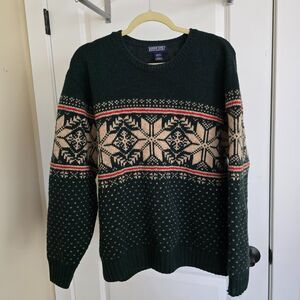 Vintage Large Lands End Nordic Wool Sweater